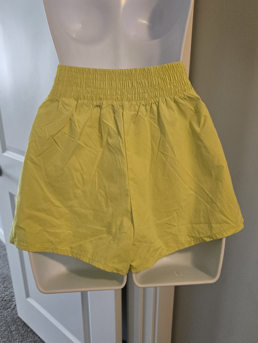 Bershka Neon Yellow Stretch Elastic String High Rise Board Shorts XS - Picture 5 of 10